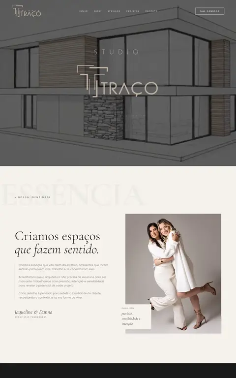 Site do Studio Traço, escritório de arquitetura e interiores, desenvolvido pela Pensyn Tech